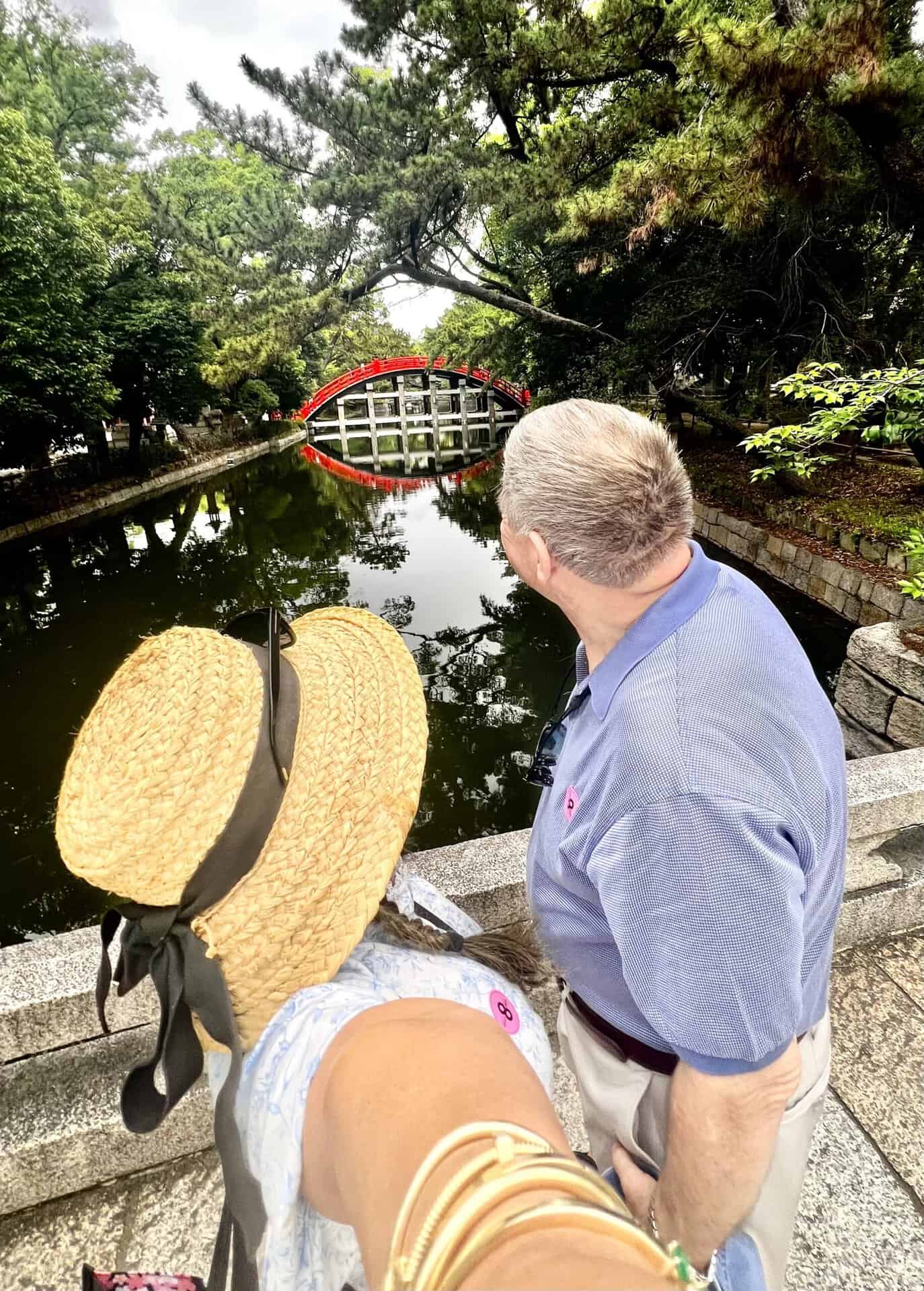 Aidalyn Japan Japanese garden with a small pond and bridge.