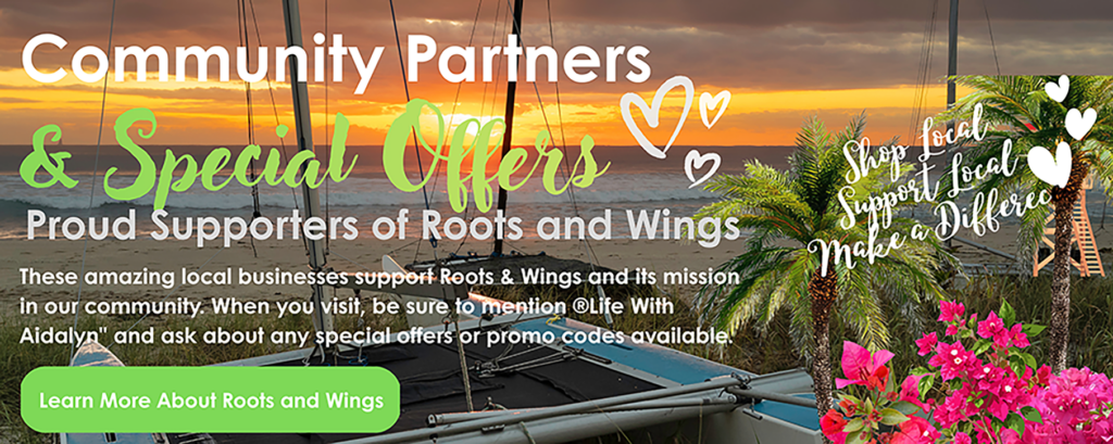 Community Partners and Special Offers featuring Palm Beach County businesses supporting Roots and Wings